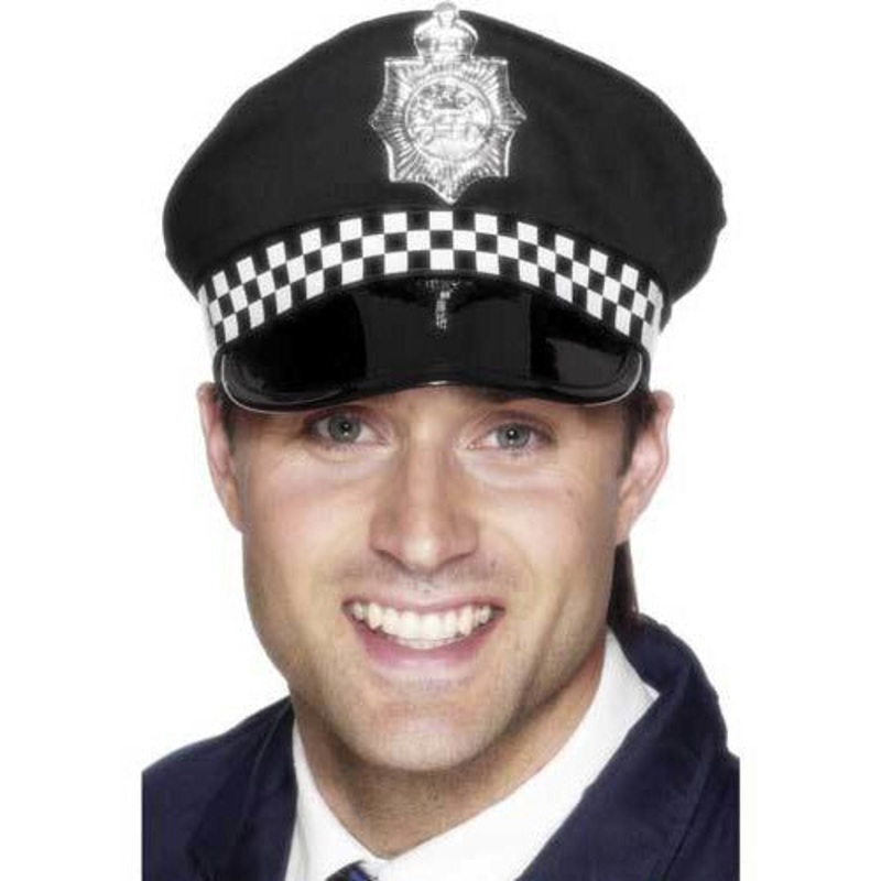 Police Panda Cap with Check Band
