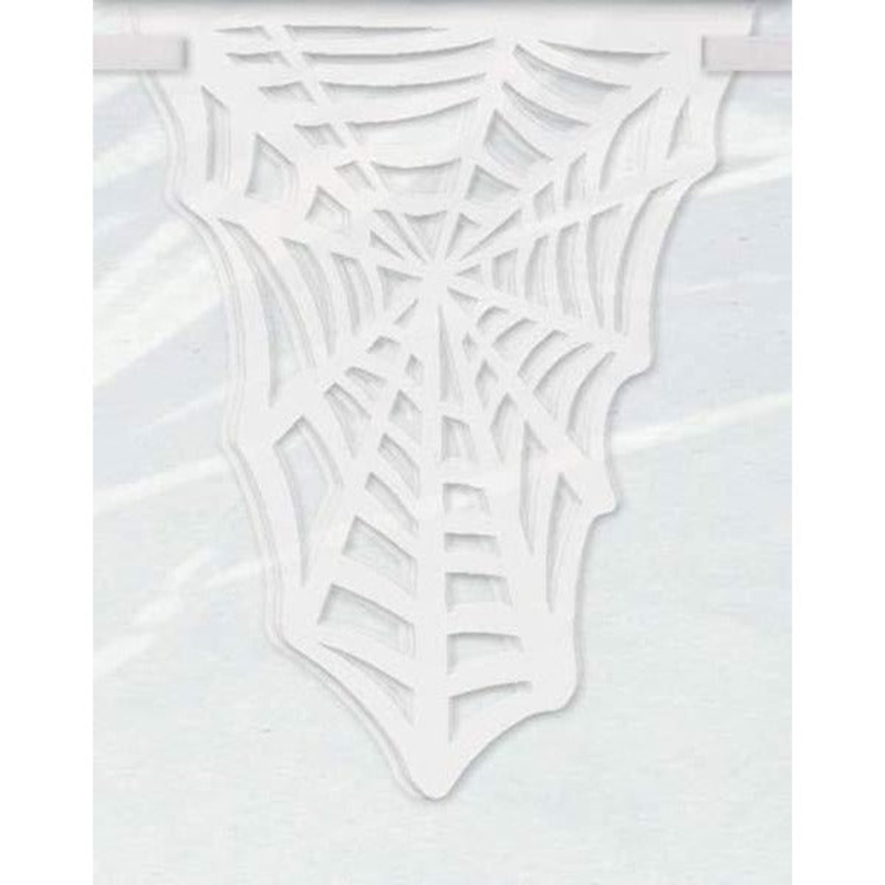 White Spider Web Diecut Flag Banner