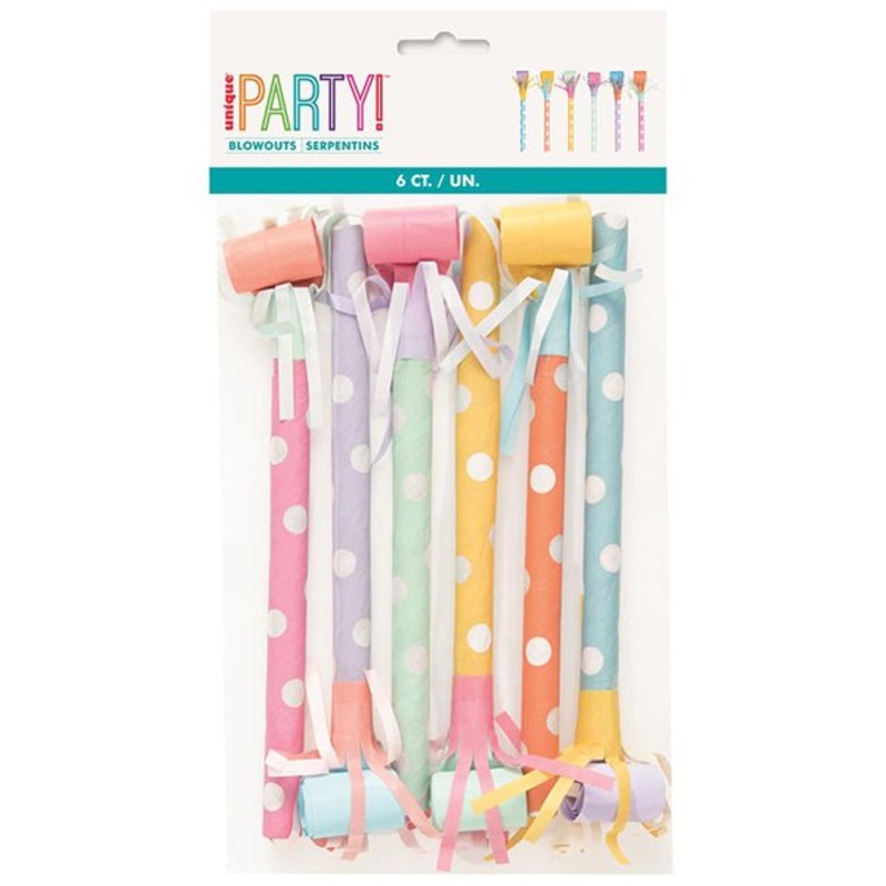 Bright Fringed Blowouts - Assorted Colours (Pack of 6)