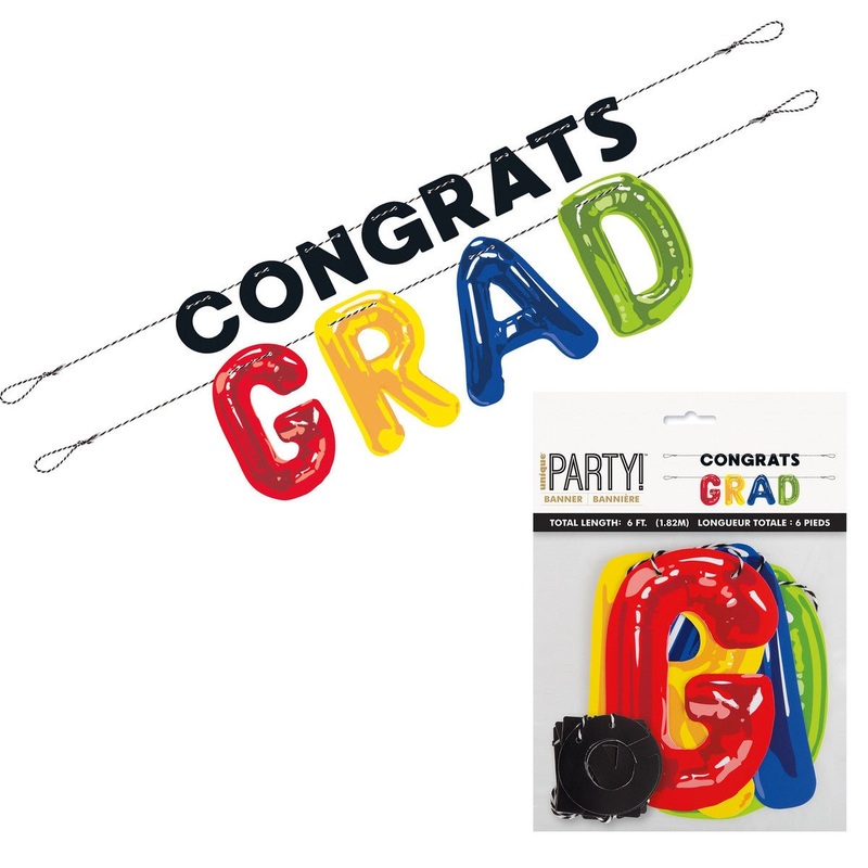 "Congrats Grad" 2 Piece Letter Banner - 1.8m