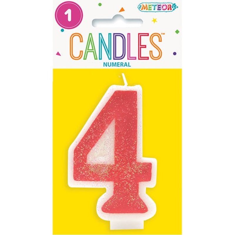 Pink Numeral Candle - 4