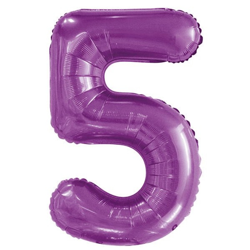 Pretty Purple "5" Numeral Foil Balloon (86cm)