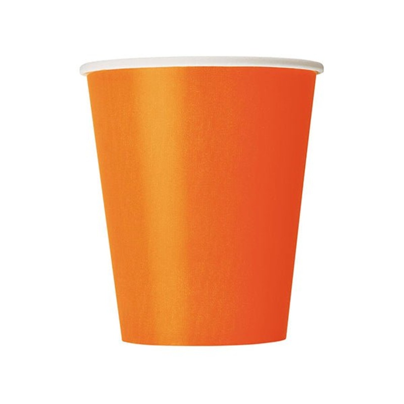 Pumpkin Orange Paper Cups 270ml (Pack of 8)
