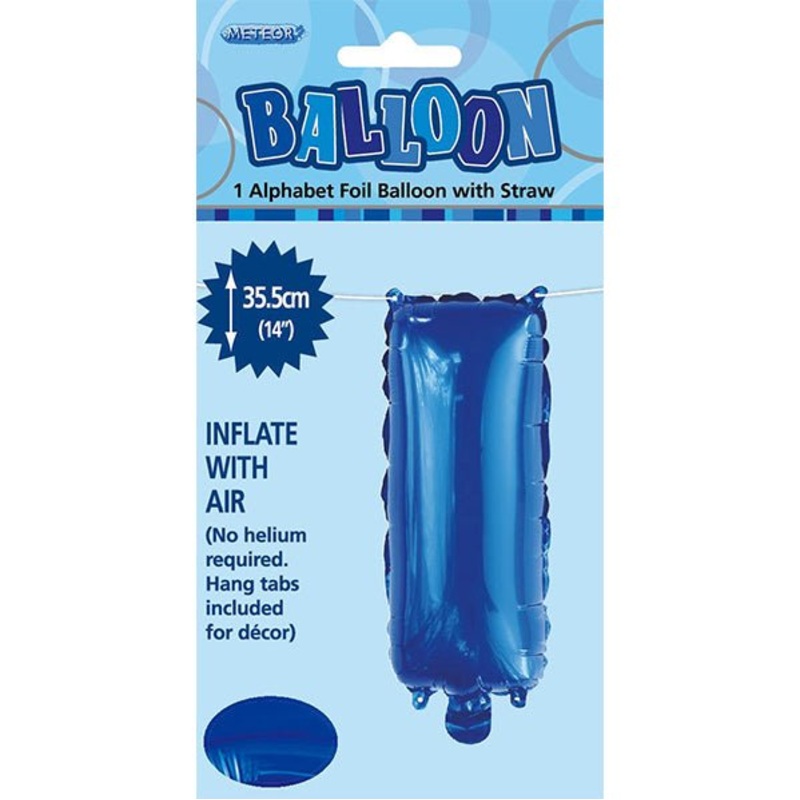 Royal Blue "I" Letter Foil Balloon (35cm)