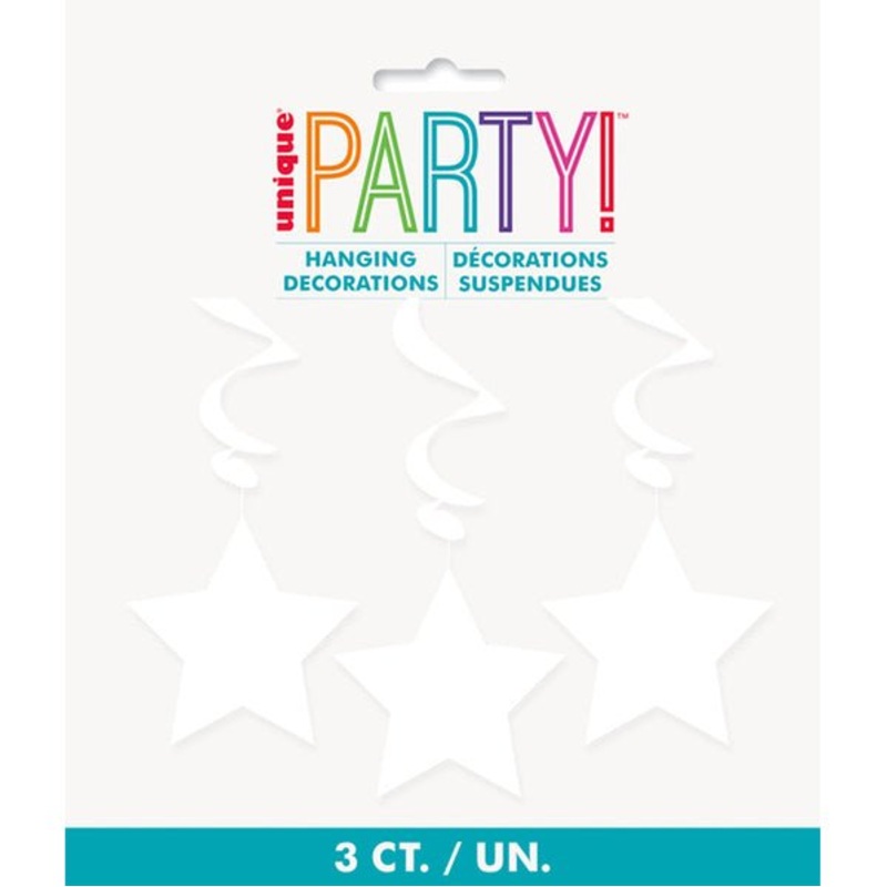 Star Hanging Swirls - Bright White (Pack of 3)