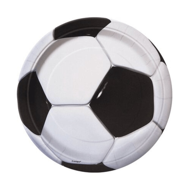 3D Soccer Paper Plates 18cm (Pack of 8)