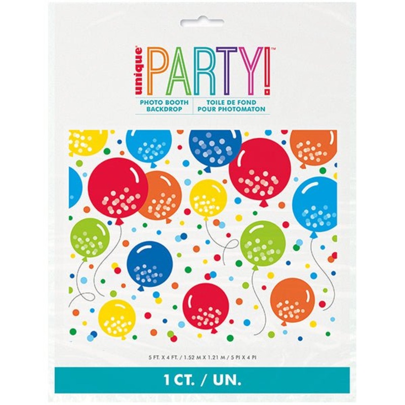 Birthday Balloon Cheer Photo Booth Backdrop