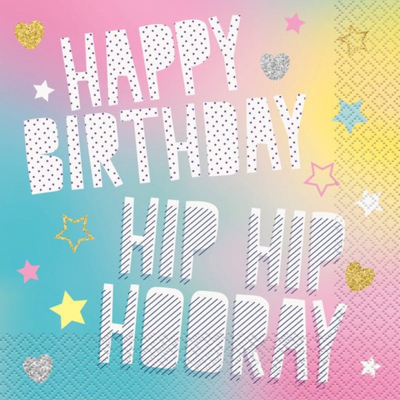 "Happy Birthday" Unicorn Party Luncheon Napkins (Pack of 16)