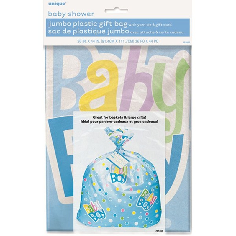 Blue Dots Baby Shower Jumbo Cello Gift Bag