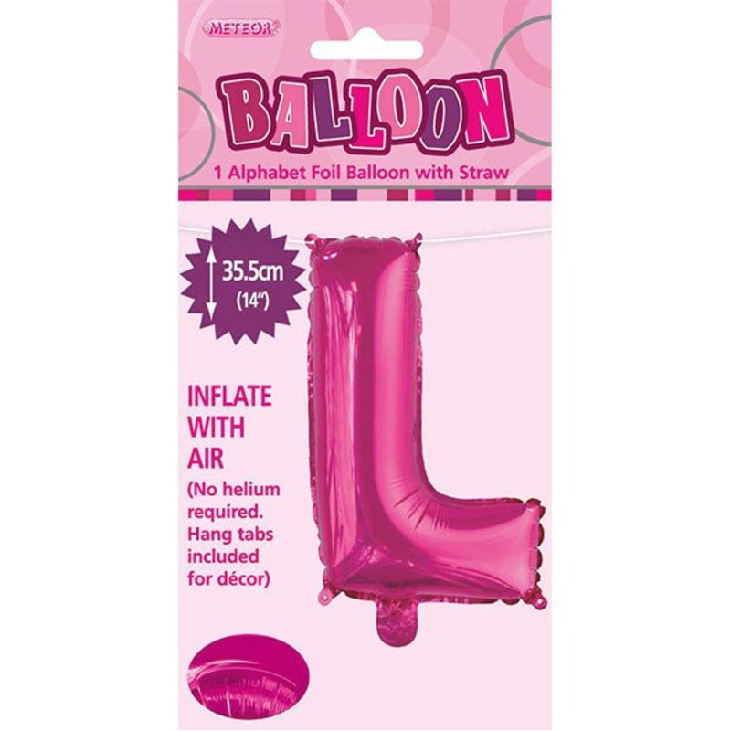 Hot Pink "L" Letter Foil Balloon (35cm)