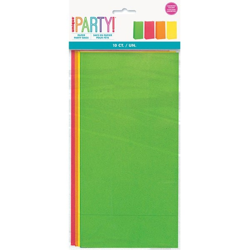Paper Bags - Neon Assorted (Pack of 10)