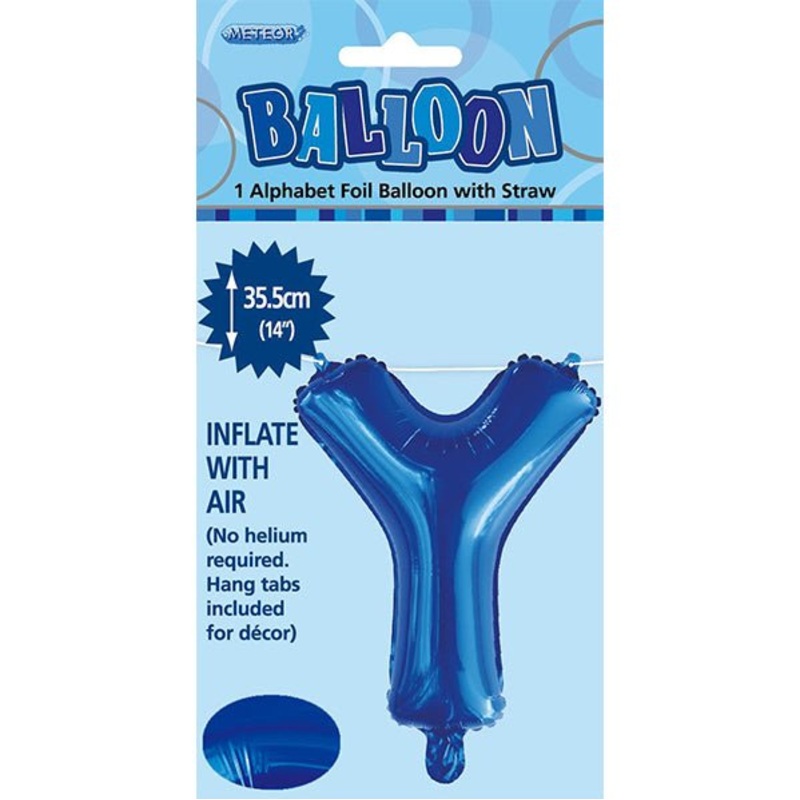 Royal Blue "Y" Letter Foil Balloon (35cm)