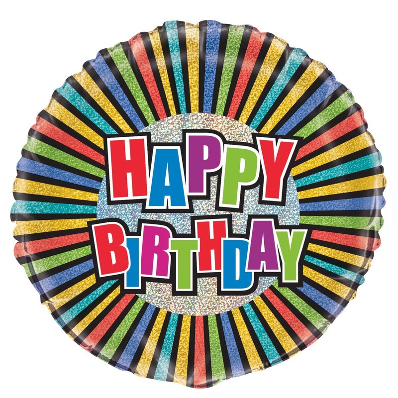 Birthday Colours Foil Prismatic Balloon 45cm