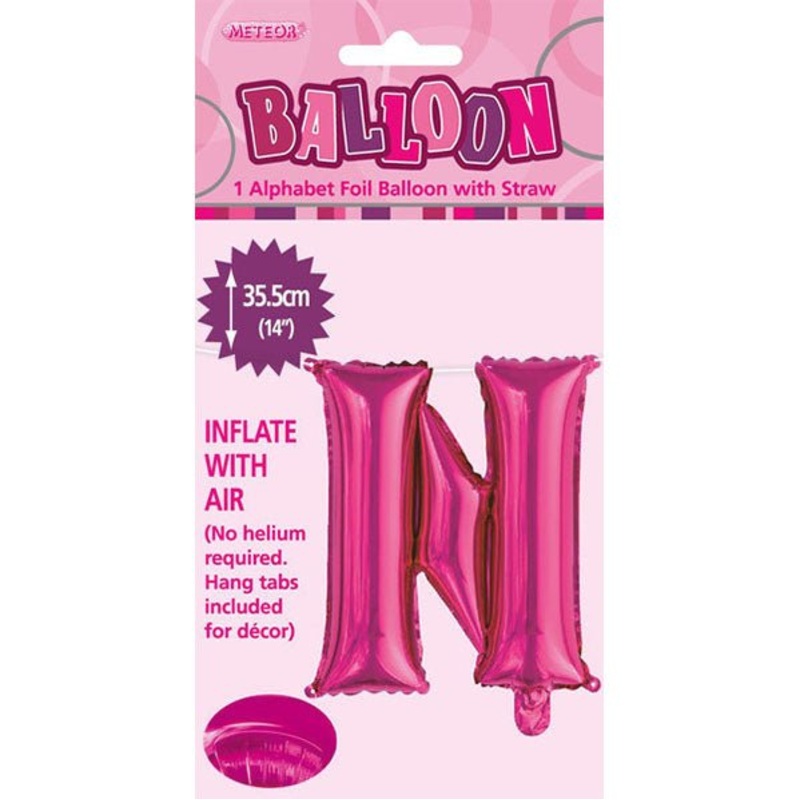 Hot Pink "N" Letter Foil Balloon (35cm)