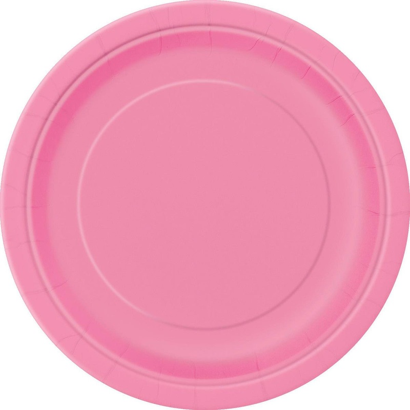 Hot Pink Paper Plates 23cm (Pack of 8)