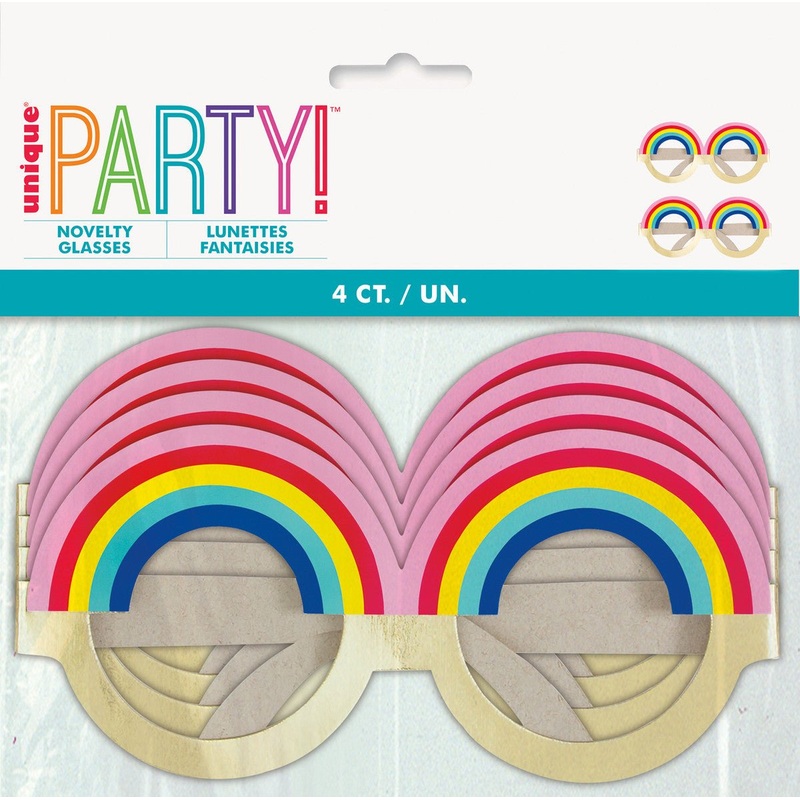 Paper Party Glasses - Foil Rainbow (Pack of 4)