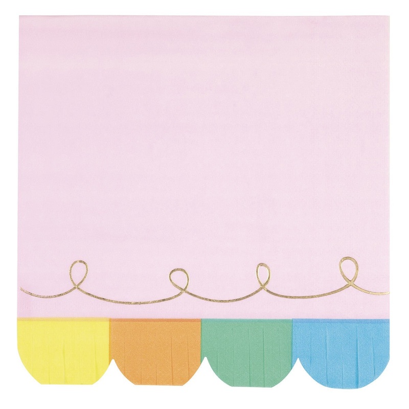 Rainbow Birthday Sweets Foil Stamped Luncheon Napkins (Pack of 16)