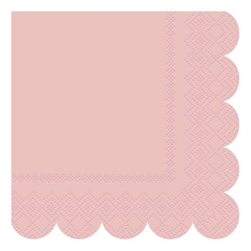 Ballet Pink Scalloped Edge Luncheon Napkins (Pack of 16)