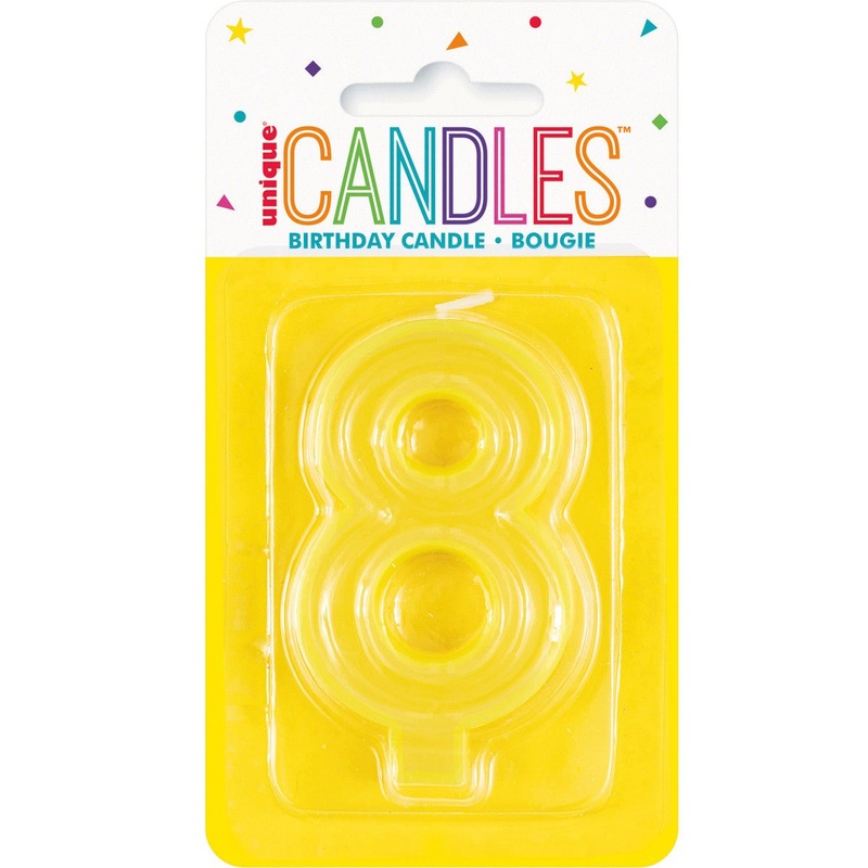 Pastel Yellow Numeral Candle - 8