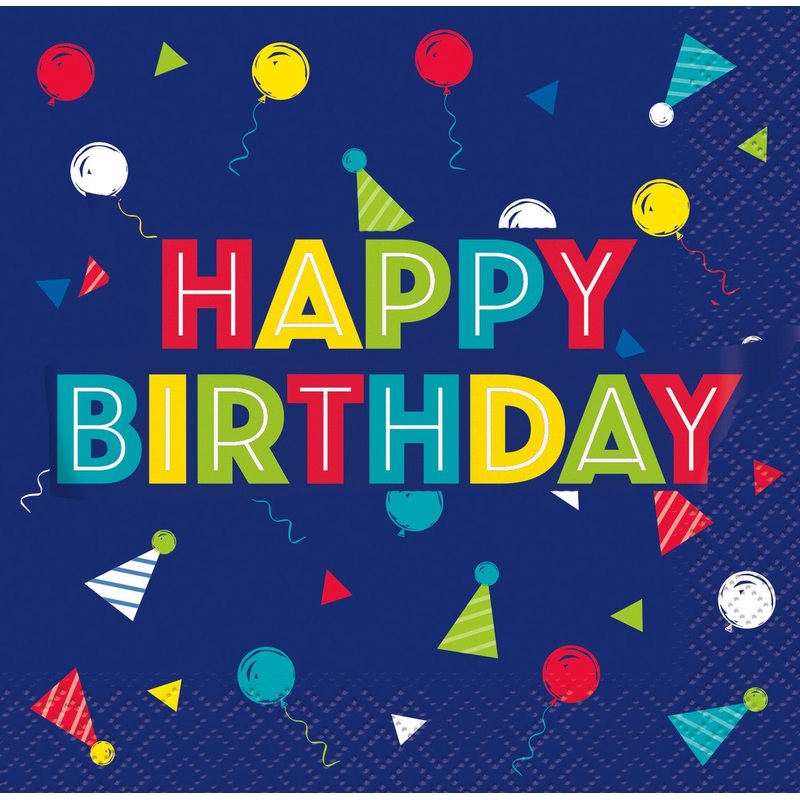 Peppy Birthday "Happy Birthday" Luncheon Napkins (Pack of 16)