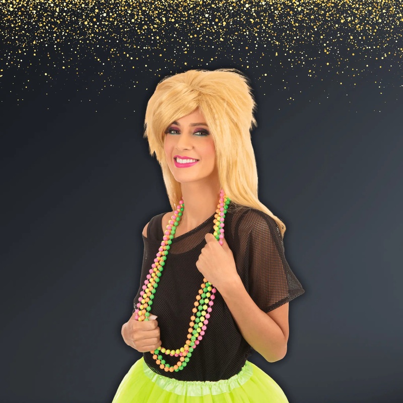 80s Neon Beaded Necklace Set  Bold & Retro Fun!