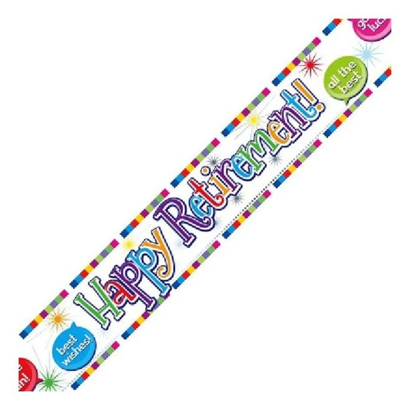 9ft Happy Retirement Foil Banner  Celebration Party Decoration