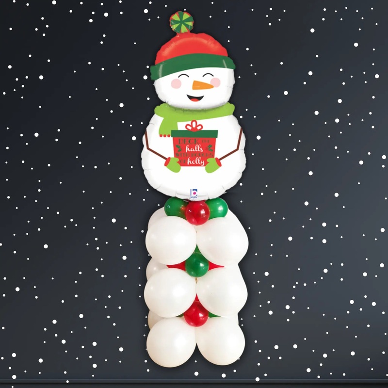 Deck the Halls Snowman Balloon Stack  Christmas Party Decor