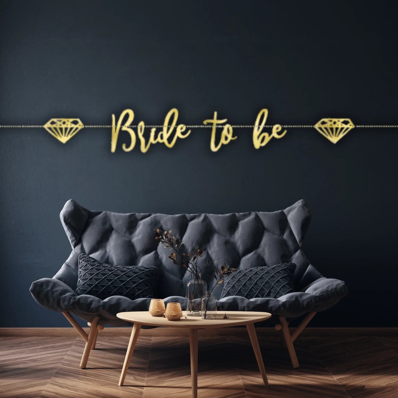 Gold "Bride to Be" Script Banner