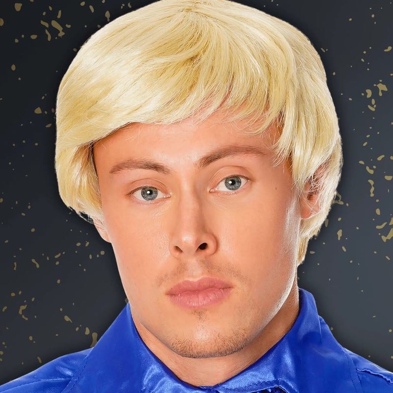 Mens Side-Swept Blonde Wig