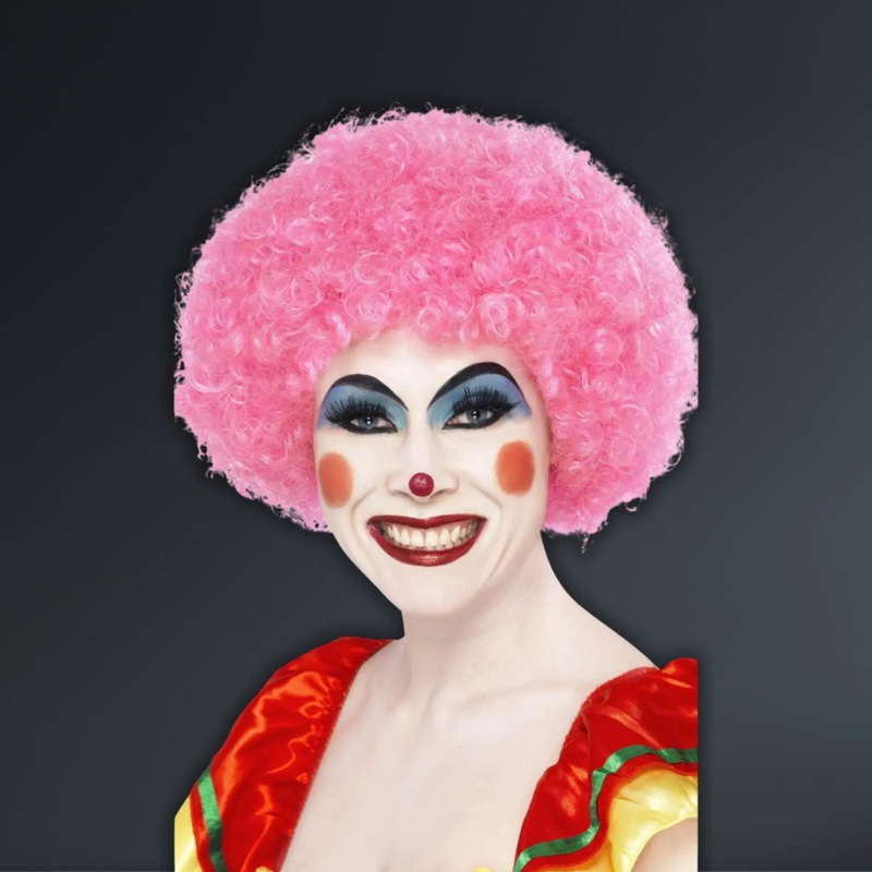 Pink Crazy Clown Wig | Fancy Dress Costume Accessory