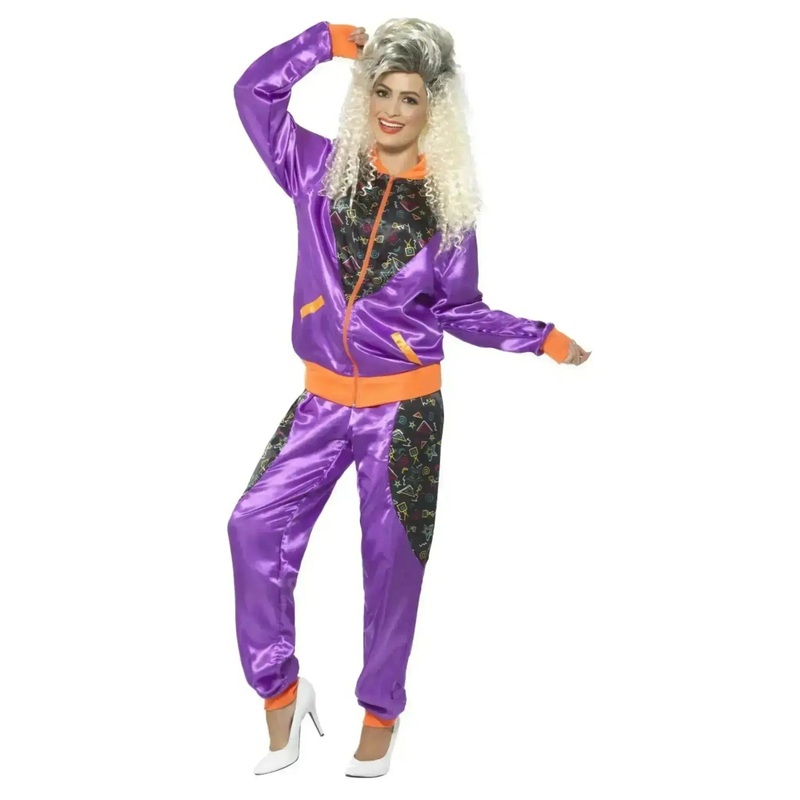Retro Shell Suit Costume, Purple