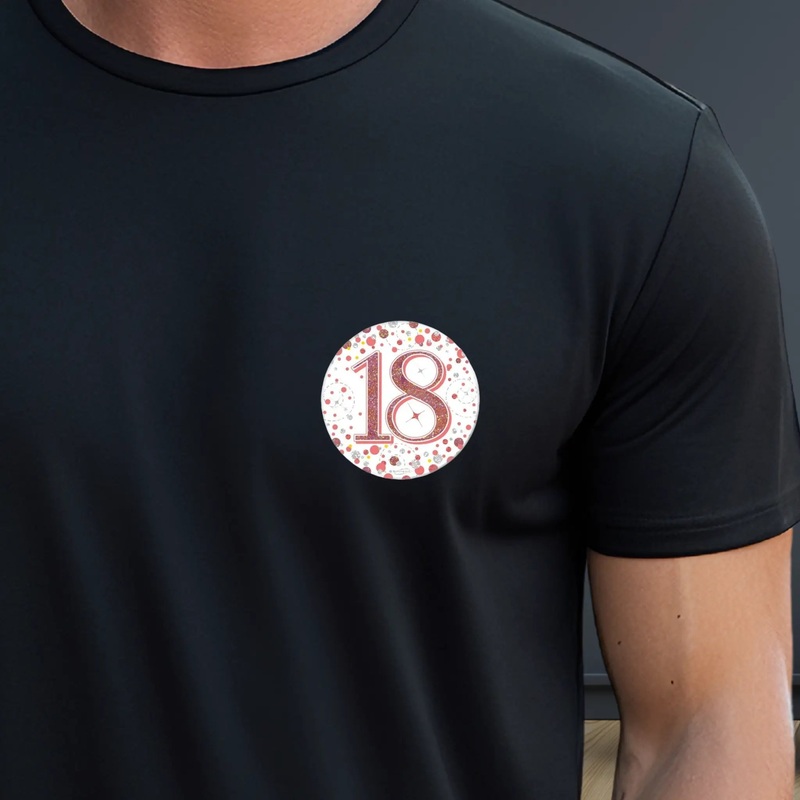 Rose Gold 18th Birthday Badge  3" Holographic Pin