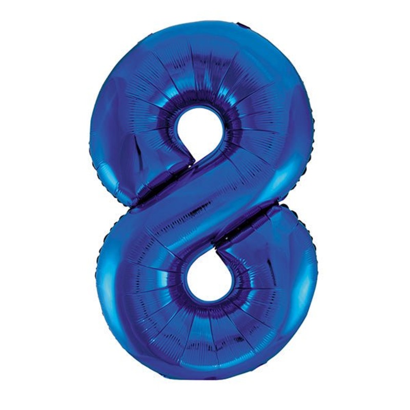 Royal Blue "8" Numeral Foil Balloon (86cm)