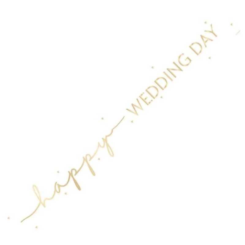 9ft Happy Wedding Day Foil Banner  Elegant Party Decoration