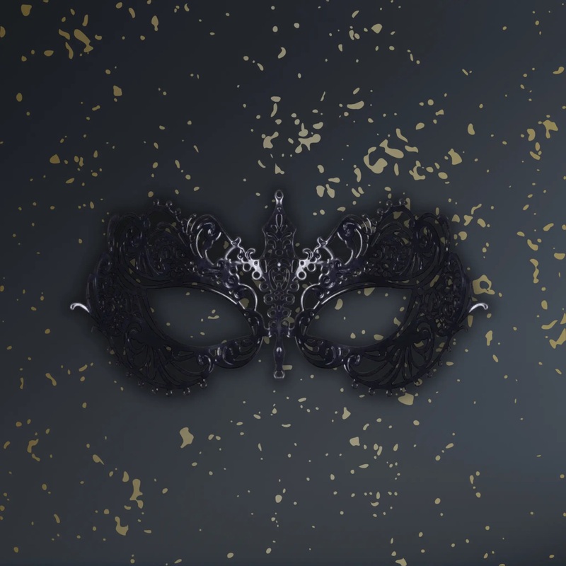 Black Metallic Filigree Mask