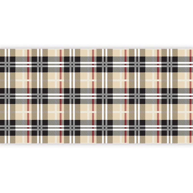 Brown Plaid Paper Table Runner 25ft