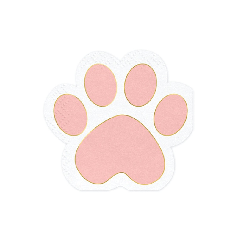 Pink Paw Print Lunch Napkins 12ct