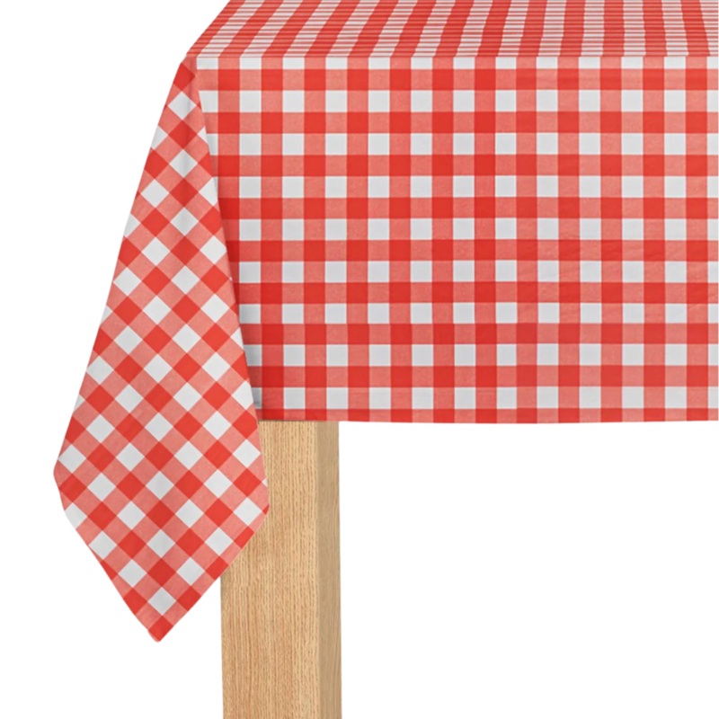 Red Gingham Paper Table Cover