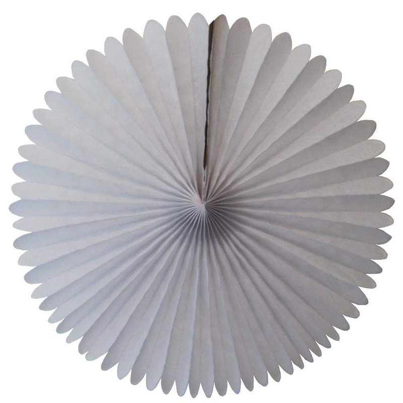White Tissue Paper Fan 13"