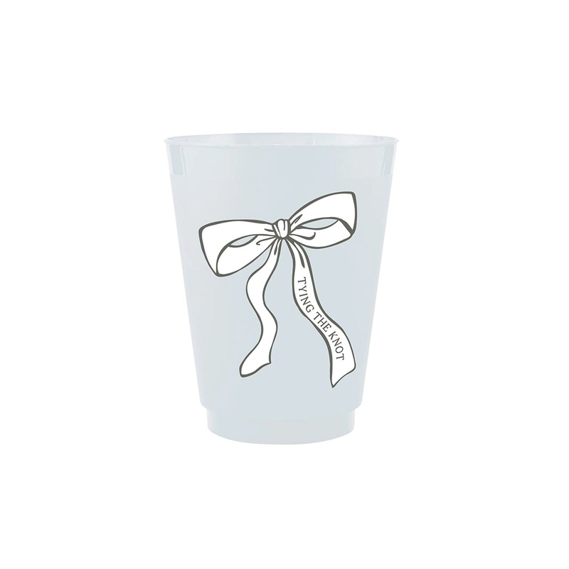Blue Frosted Tying the Knot Plastic Cups 8ct