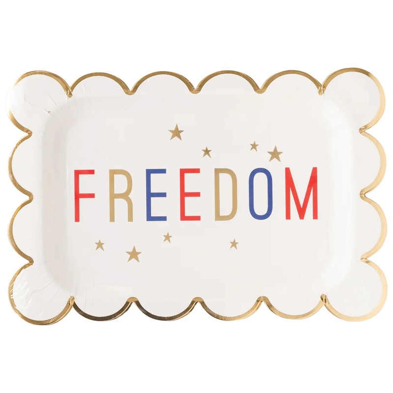Patriotic Freedom Rectangle Lunch Plates 8ct