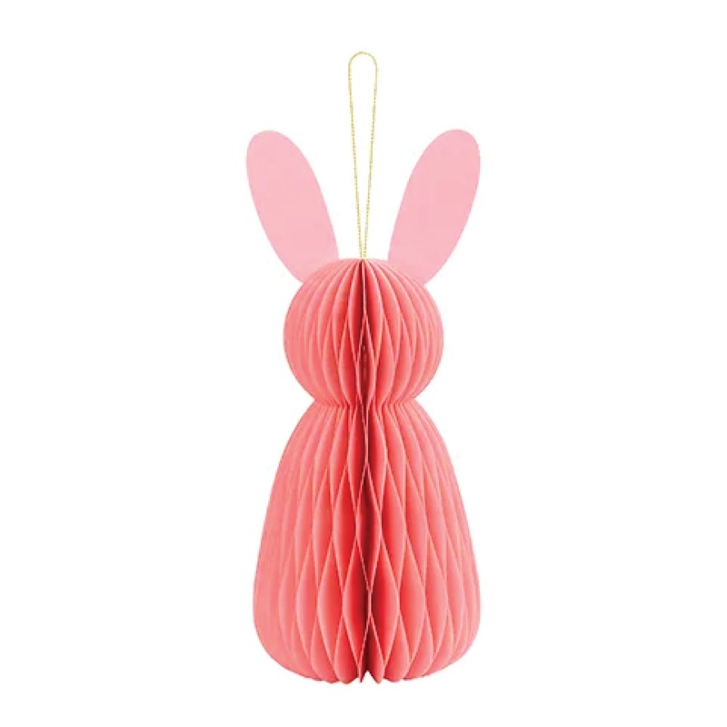 Pink Bunny Honeycomb Decoration 12in