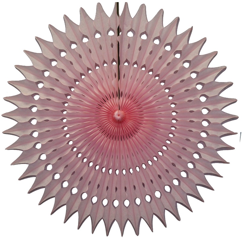 Pink Tissue Paper Fan 21in