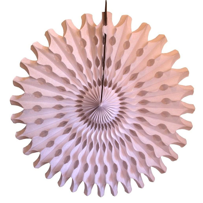 White Tissue Paper Fan 18"
