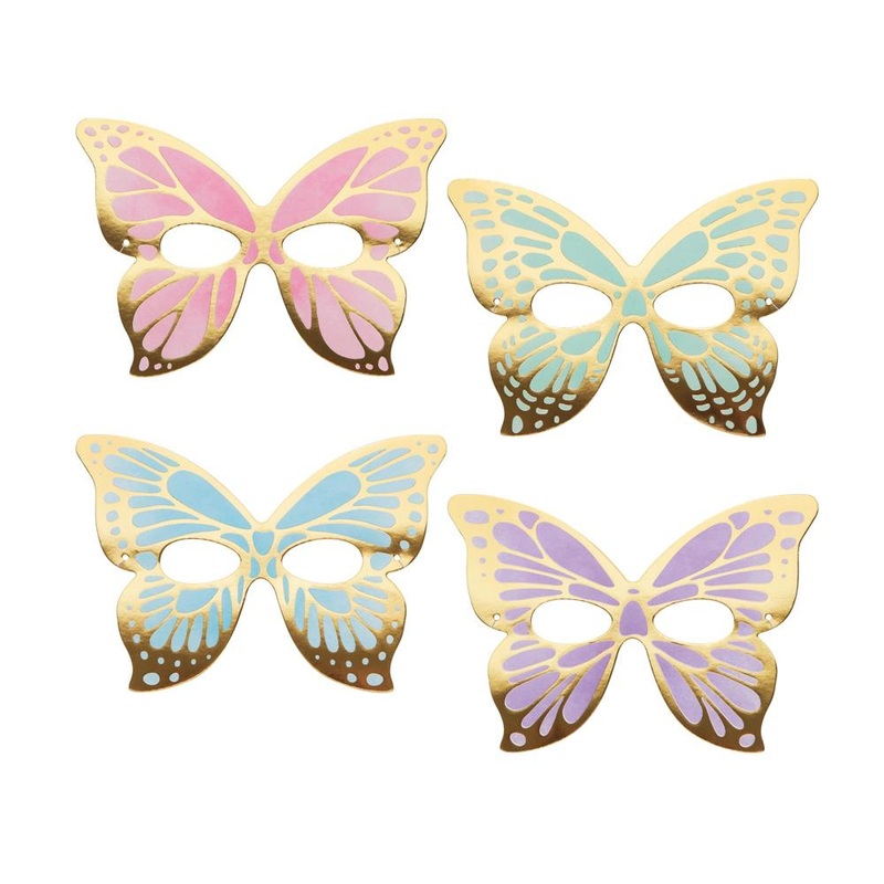 Butterfly Shimmer Party Masks (Pk8)