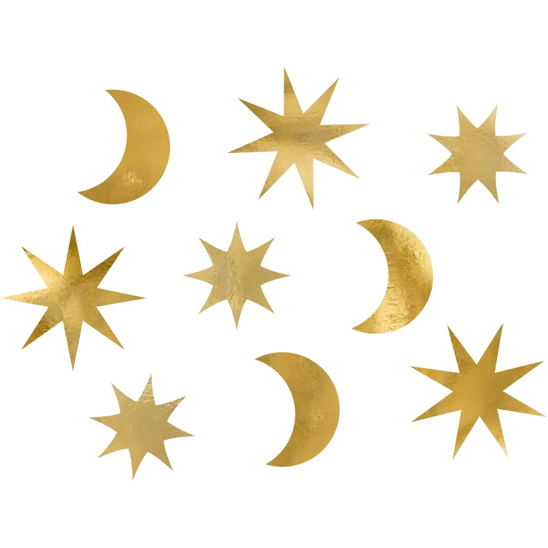 Gold Paper Decorations (Pk9)
