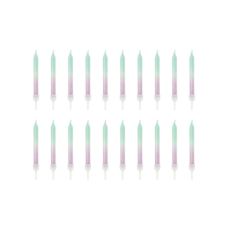 Purple & Green Ombre Birthday Candles 20ct