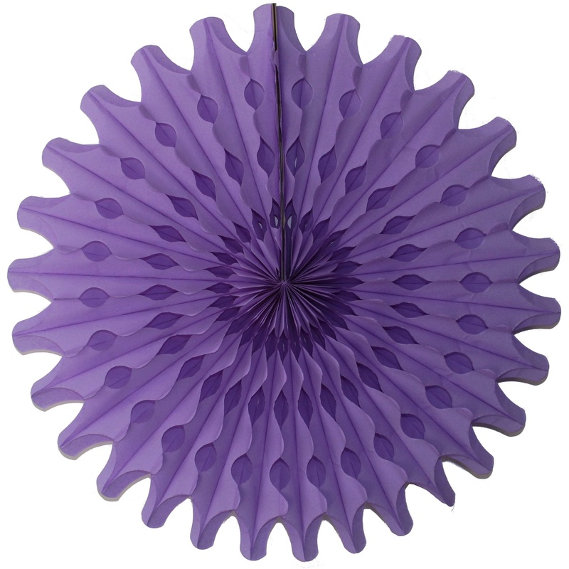 Purple Tissue Paper Fan 18"