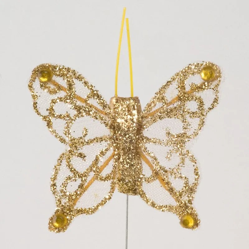 Sparkle Gold Butterfly On Stem