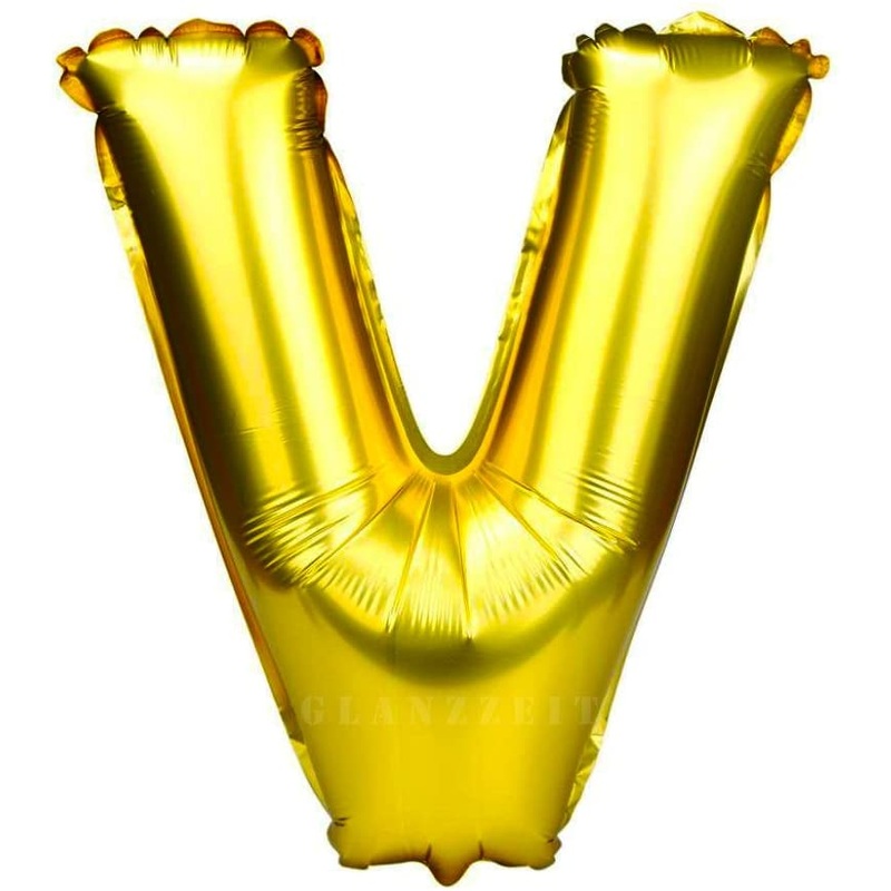 16 Inch V Alphabet Letter Ballons Birthday Balloons Gold Foil Letter Balloons Birthday Party Decorations Kids